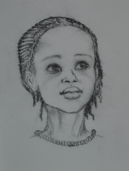 Ritratto di bambina - 2011 carboncino su carta 32x24